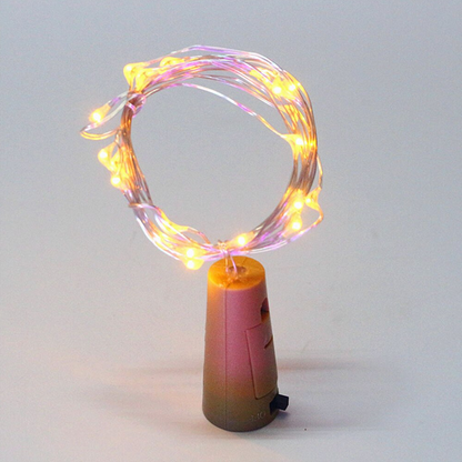 Cork Wine Bottle String Light Yellow