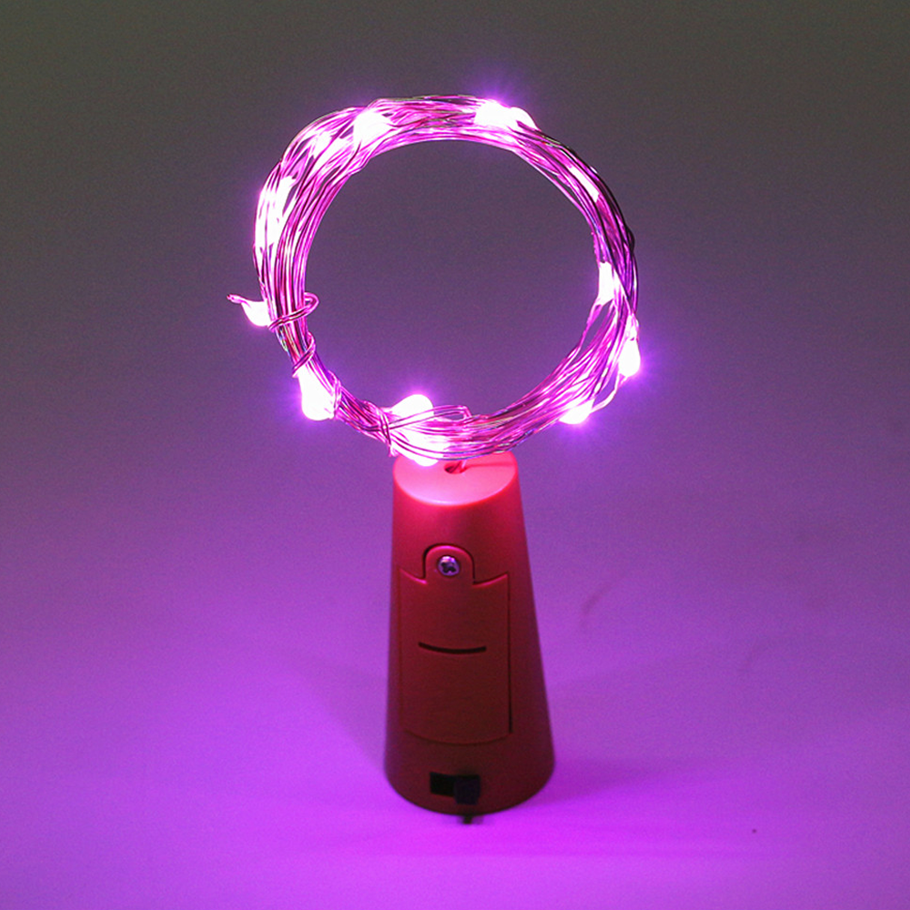 Cork Wine Bottle String Light pink