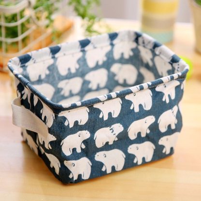 desktopfabricstoragebasket polar bear