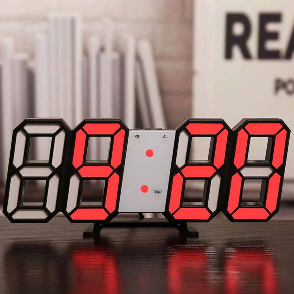 3dleddigitalclocklimitededition black red