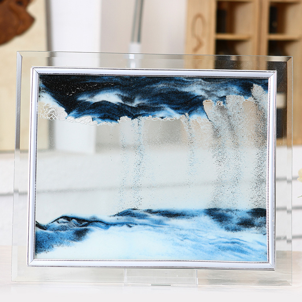 glassquicksandframehour glass blue