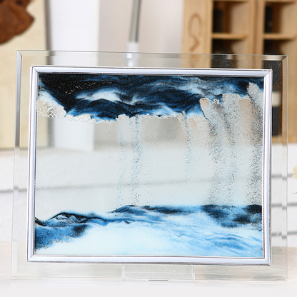 glassquicksandframehour glass blue