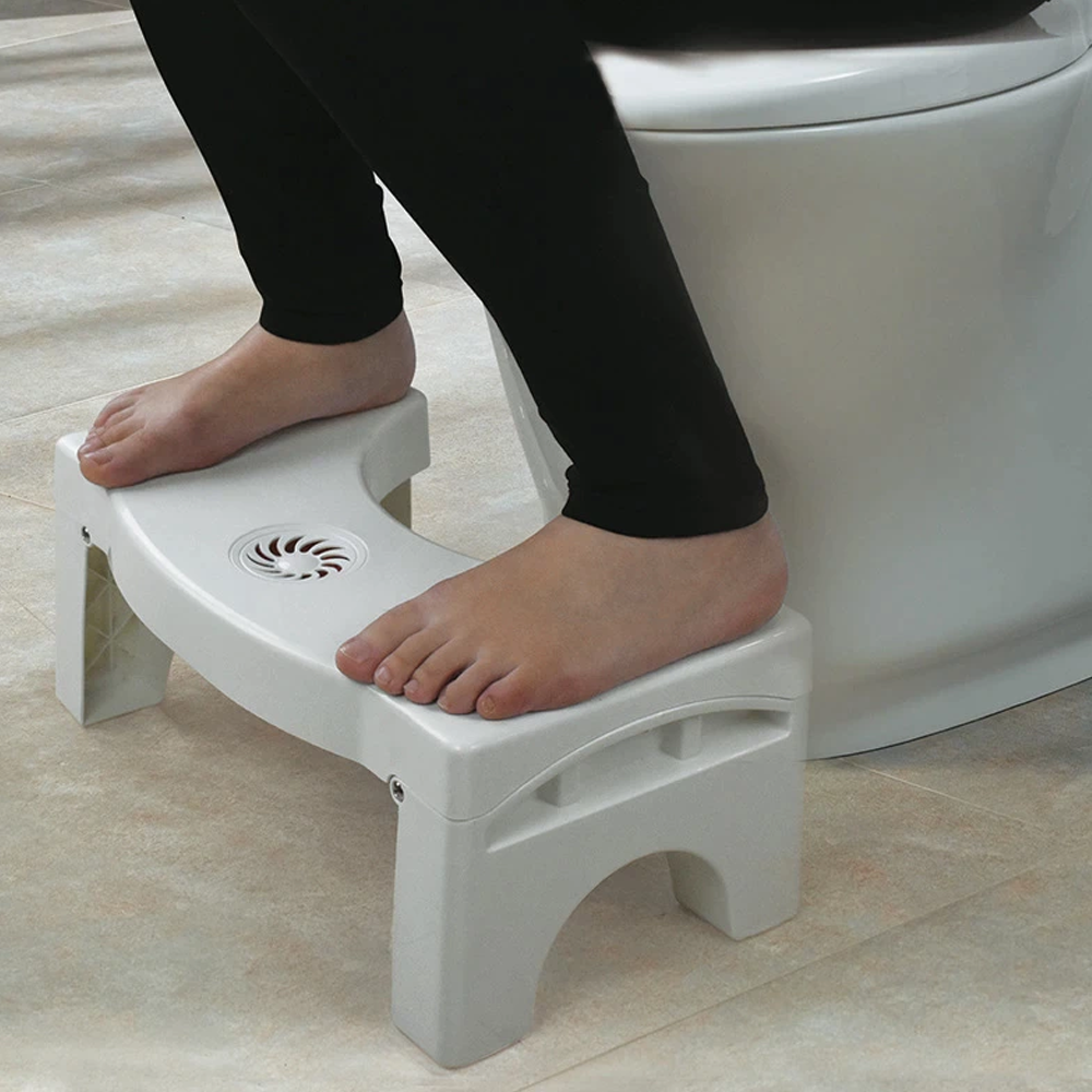 Ergonomic squatting stool for constipation relief