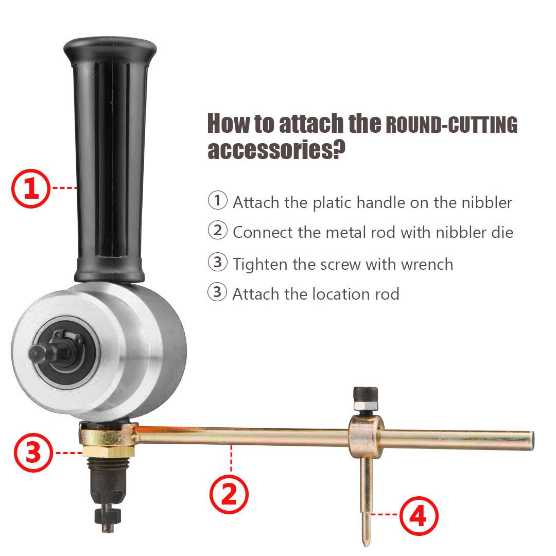 Double Head Sheet Metal Nibbler with Drill Attachment 9