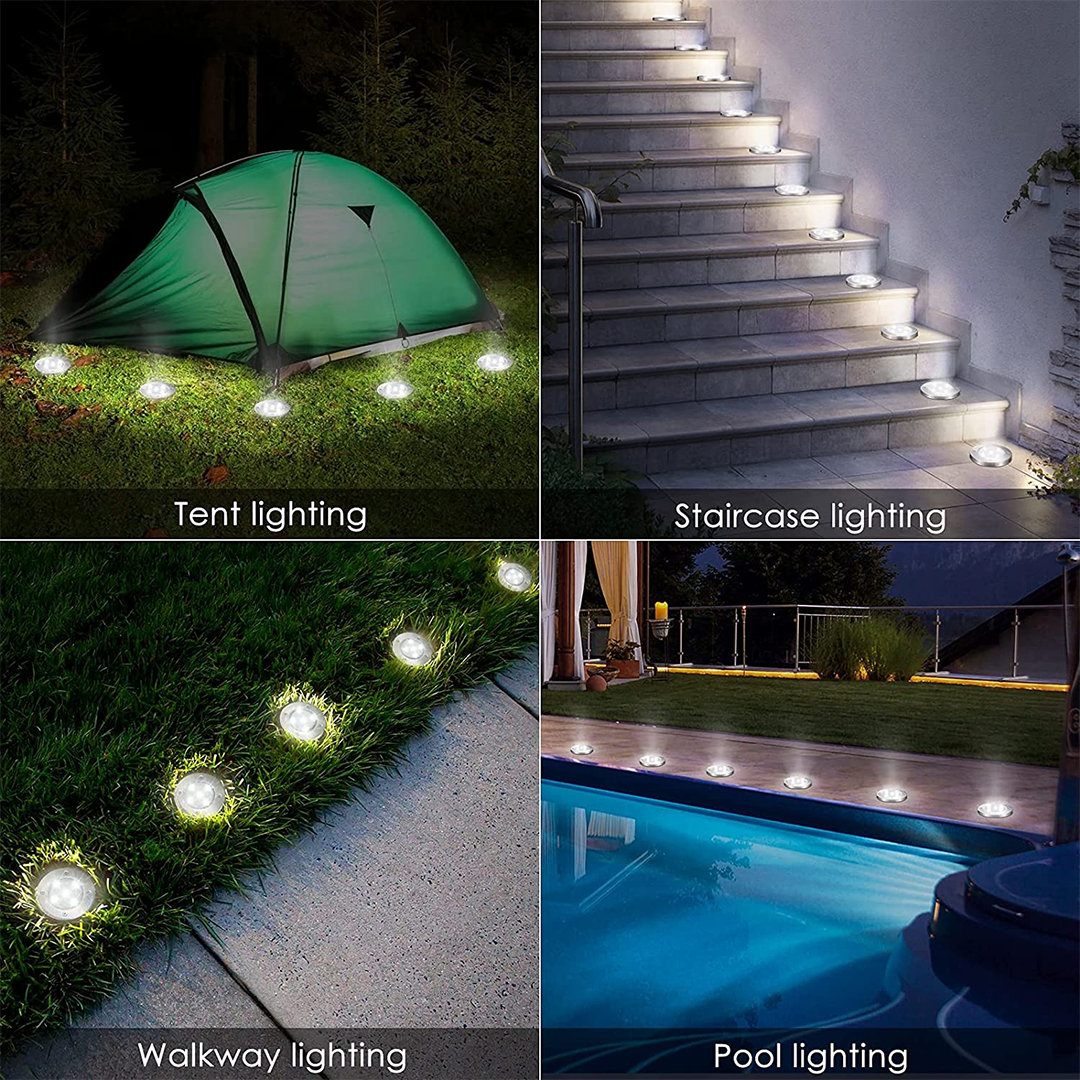LED Solar Powered InGround Lights  Solar Pathway Lights 7
