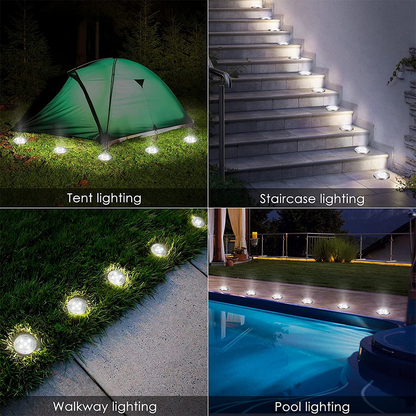 LED Solar Powered InGround Lights  Solar Pathway Lights 7