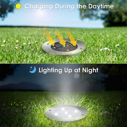 LED Solar Powered InGround Lights  Solar Pathway Lights 8