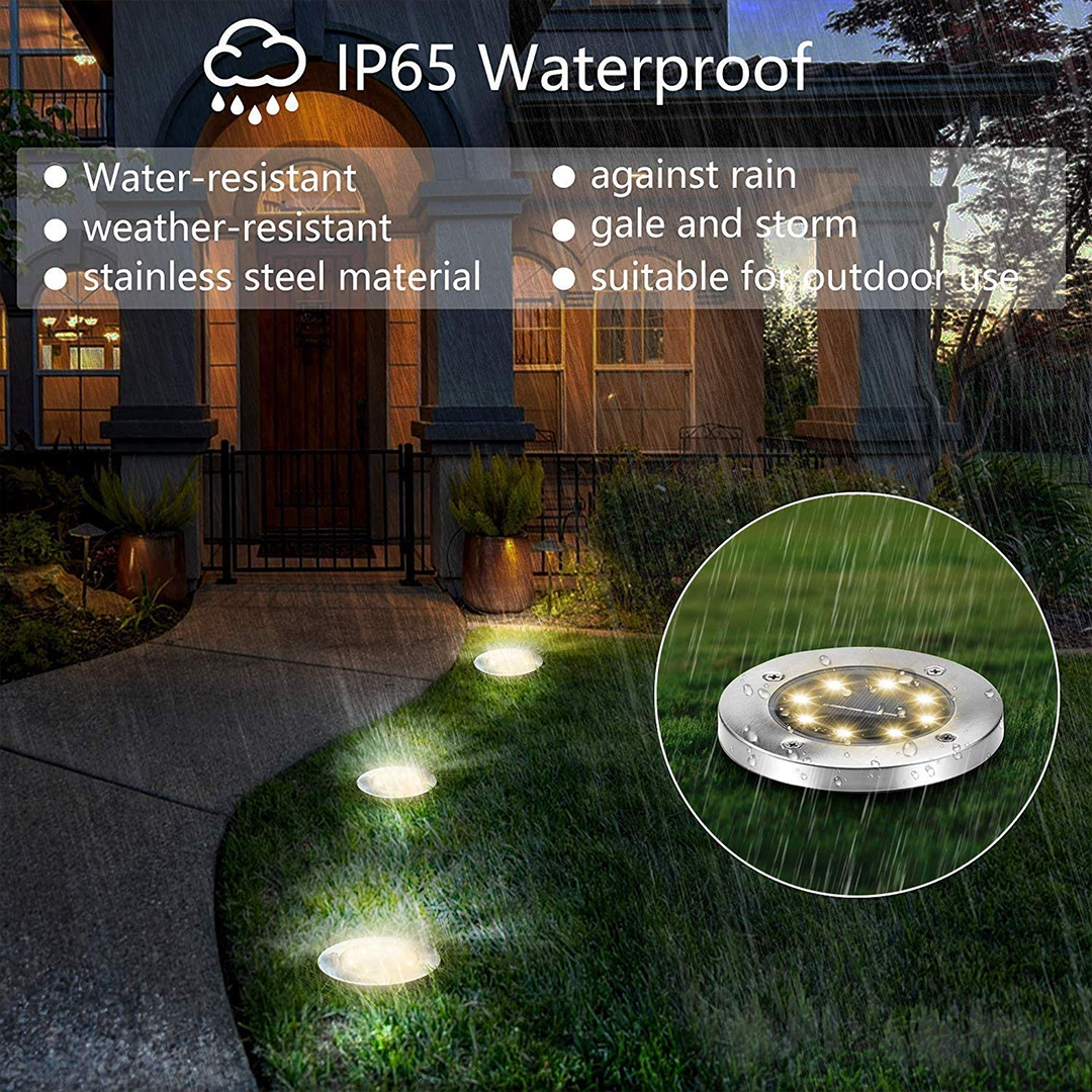 LED Solar Powered InGround Lights  Solar Pathway Lights 9
