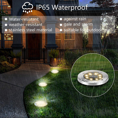 LED Solar Powered InGround Lights  Solar Pathway Lights 9