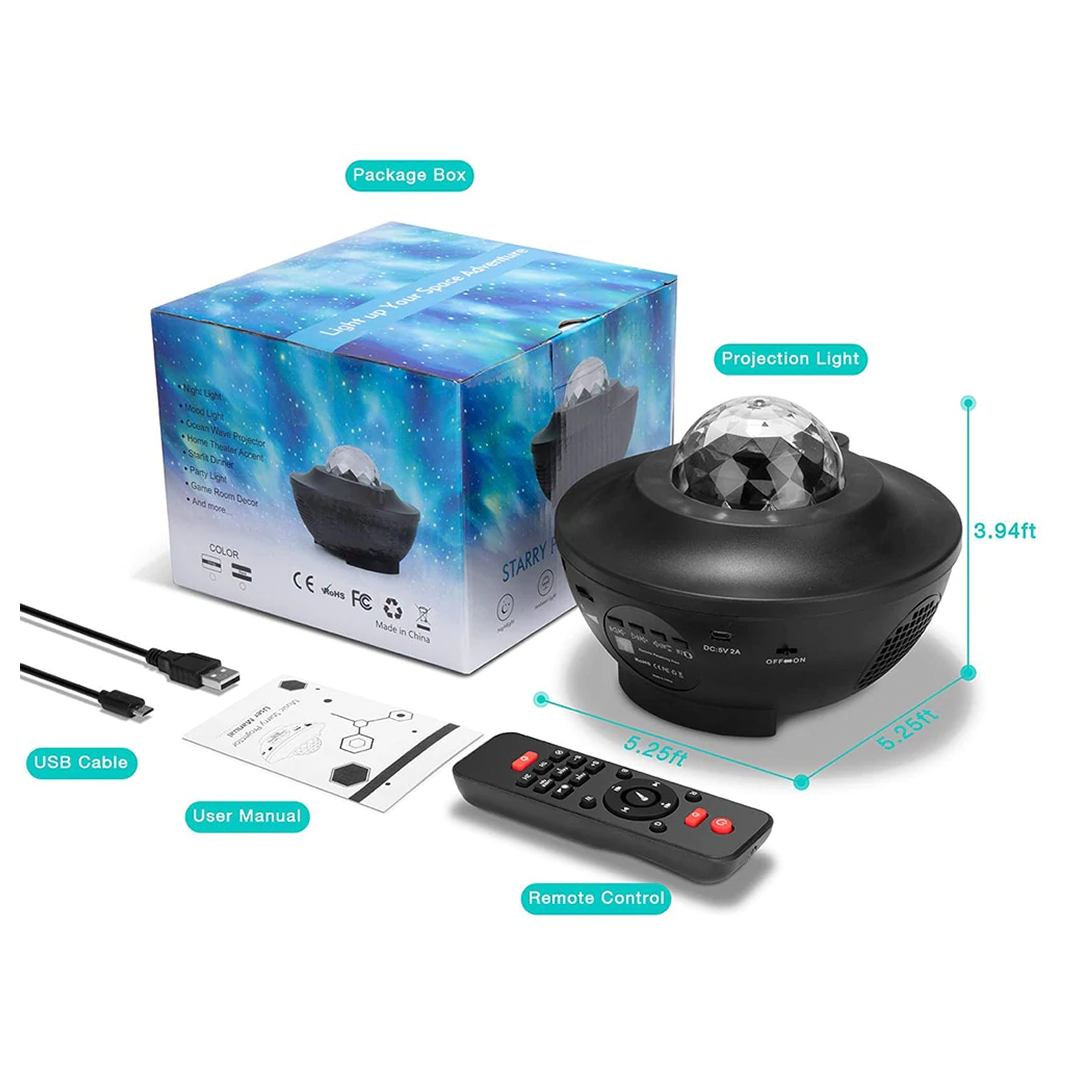 Remote Controlled Bluetooth Music Starry Galaxy Projector Light 12
