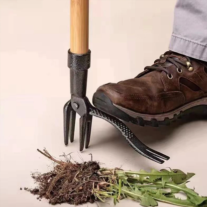 Premium Stand Up Weed Puller Tool – Long Handle, 4-Claw Steel Head for Effortless Weed Removal