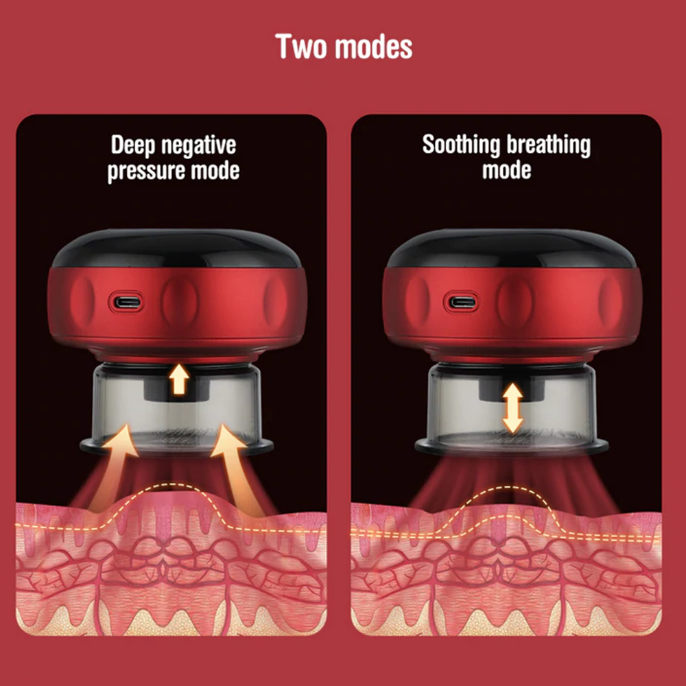 Advanced adjustable suction cupping massager with heat