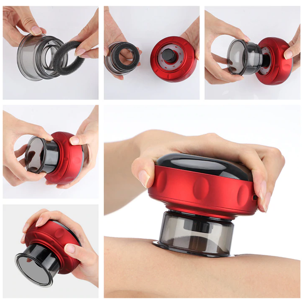 USB rechargeable red light cupping therapy device