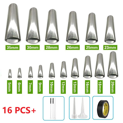 Multisize caulking nozzle applicator for home use