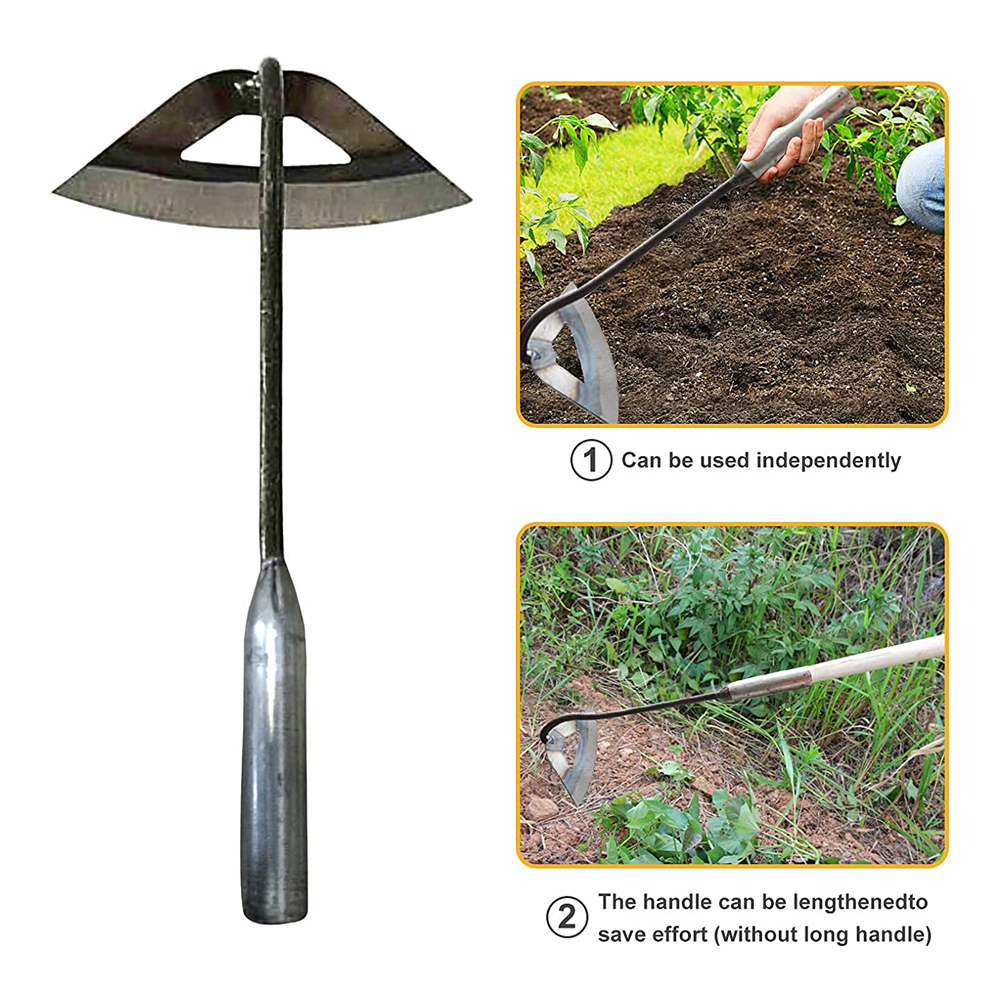 Versatile hollow hoe for multiple gardening applications