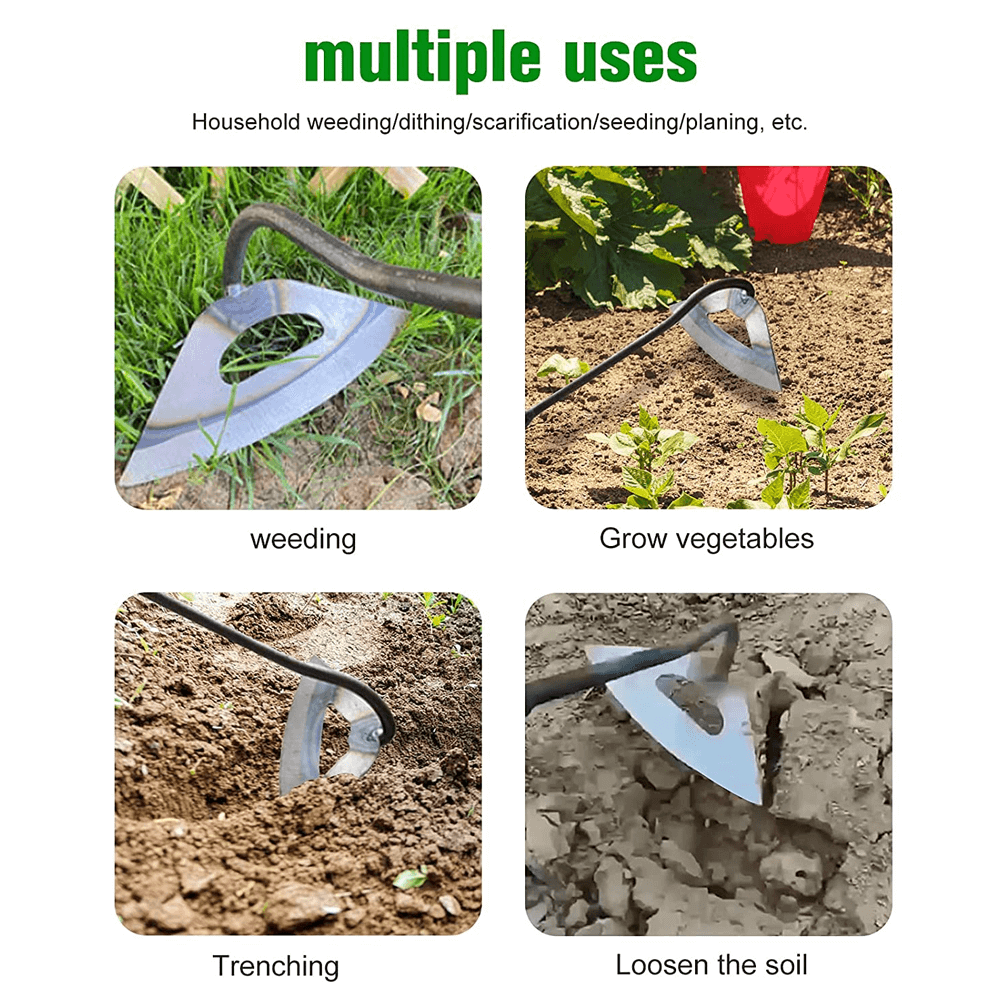 Gardening hoe with ergonomic grip for comfortable use