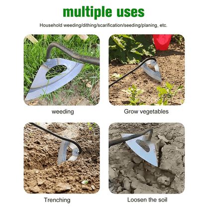 Gardening hoe with ergonomic grip for comfortable use