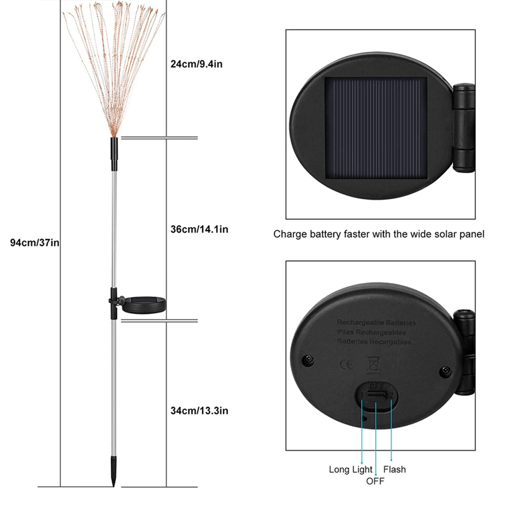 Waterproof Solar Garden Fireworks Lamp 1
