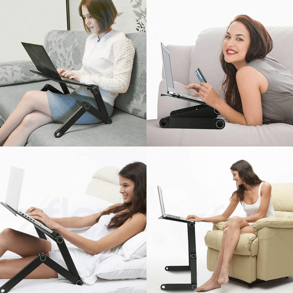 standing desk with laptop