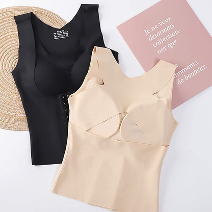 Shapewear bra with tummy flattening feature