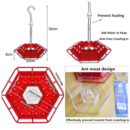 Highcapacity transparent hummingbird feeder