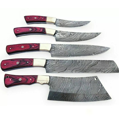 Custom Hand Forged Kitchen Knife Set - Precision for Professionals and Home Chefs