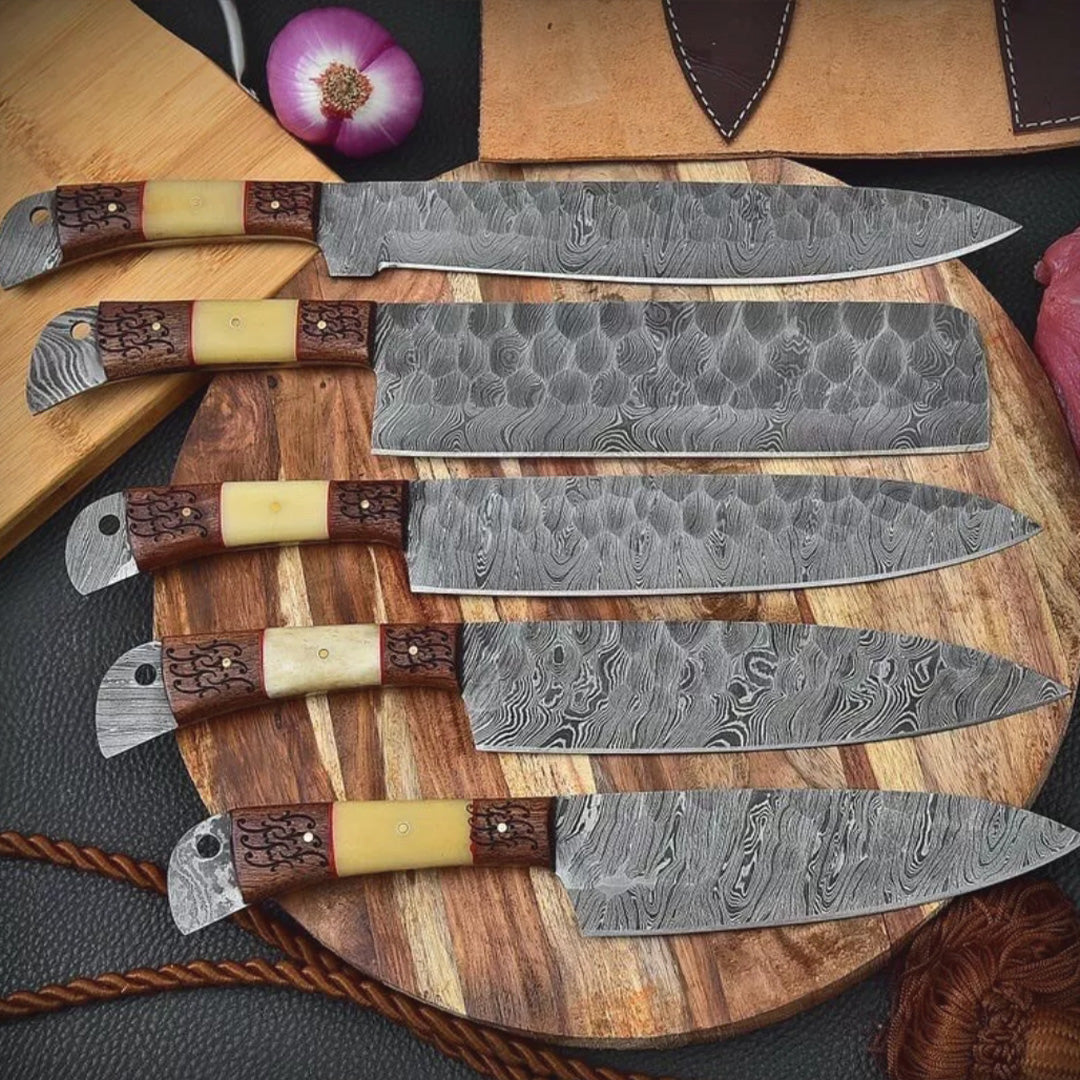 damascus steel knives set in usajpg
