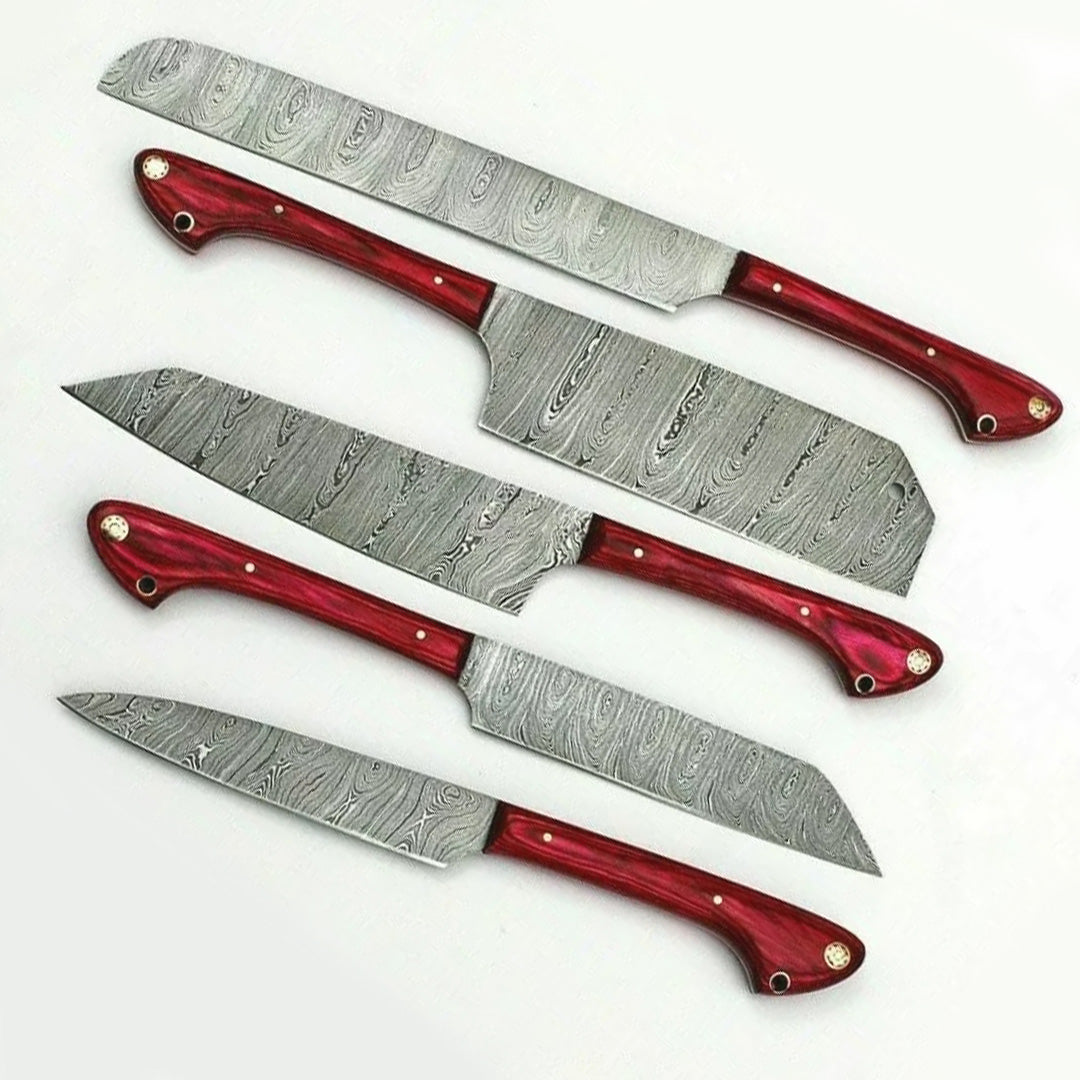 Handmade Forged Damascus Steel Chef Knives Set - Razor Sharp Kitchen Essentials