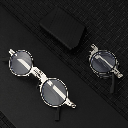 Sleek Screwless Titanium Reading Glasses CloseUp