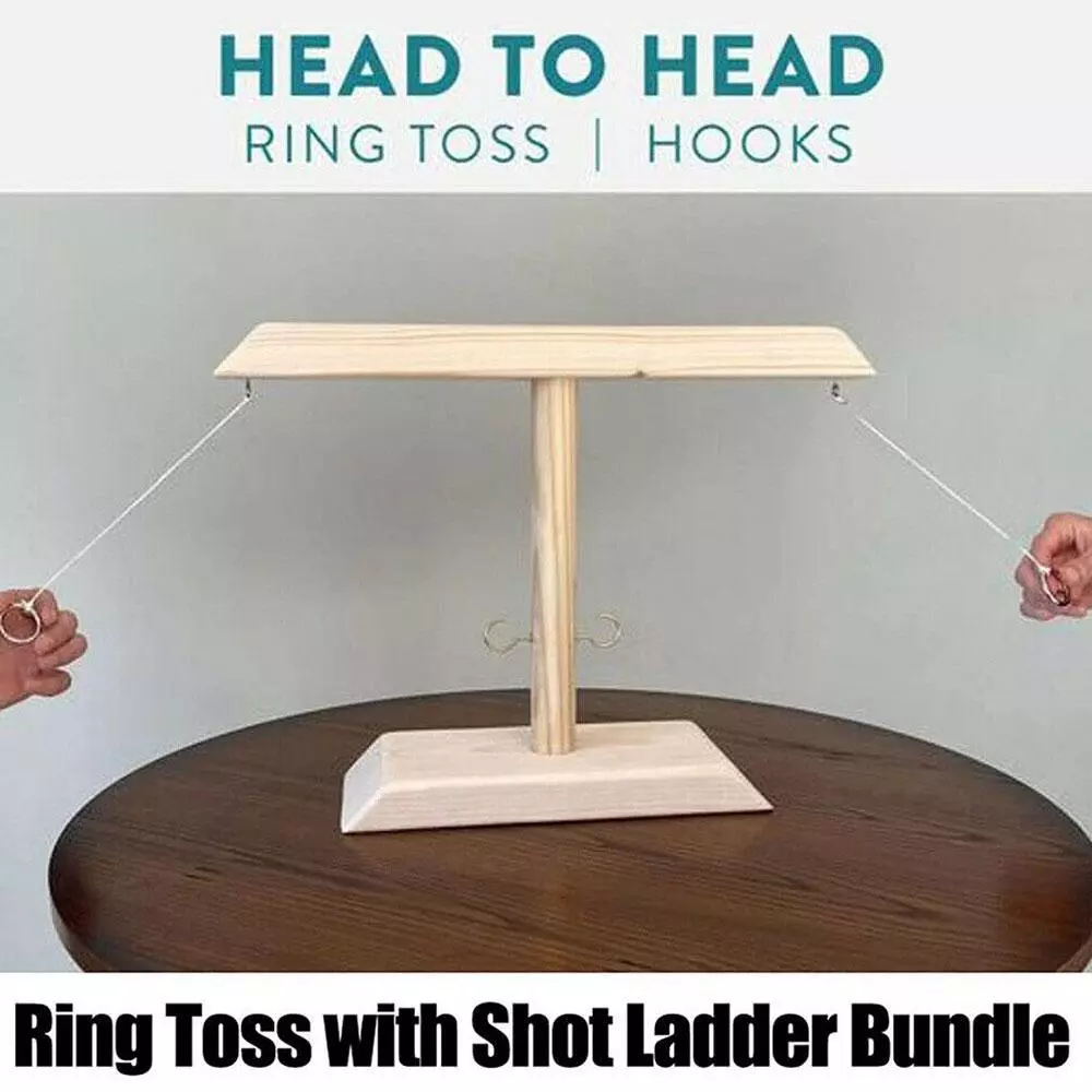 HOOKS! Handmade Wooden Ring Toss Game 8
