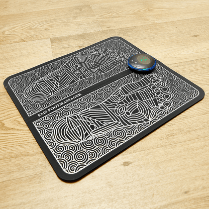 Portable EMS massage mat folded for easy travel