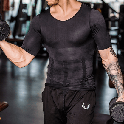 Men wearing ergonomic posture corrector shirt