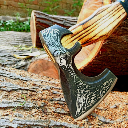 Custom Handmade Steel Tomahawk Axe Throwing Viking Hunting Axe for huntingjpeg