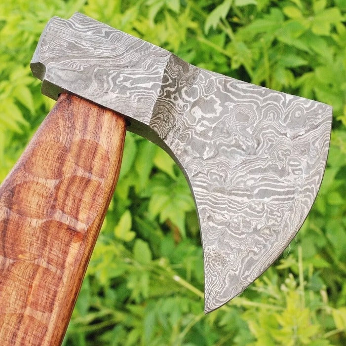 Hand Forged Damascus steel Hatchet Tomahawk Hunting Viking Axe