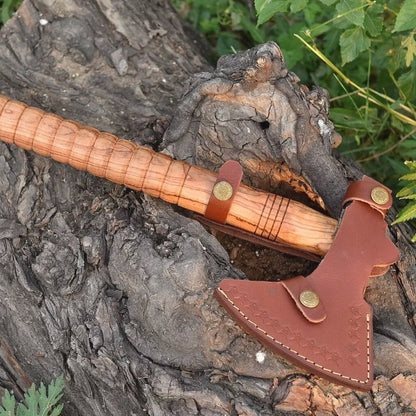 HandForgedDamascusSteelTomahawkVikingAxereviewjpeg
