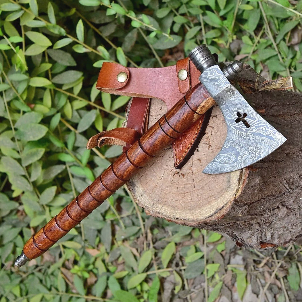 HandForgedCarbonSteelHatchetTomahawkHuntingjpeg