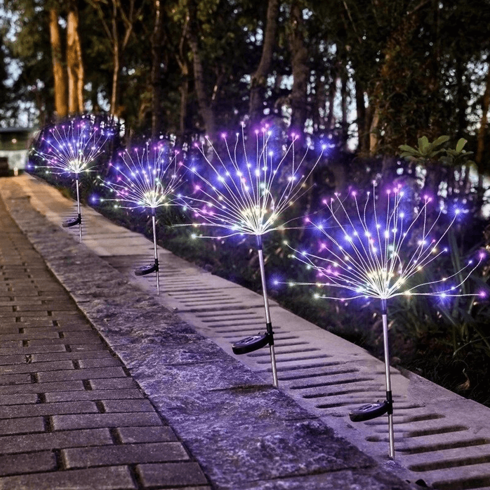 Solarpowered sparkler lights for walkways