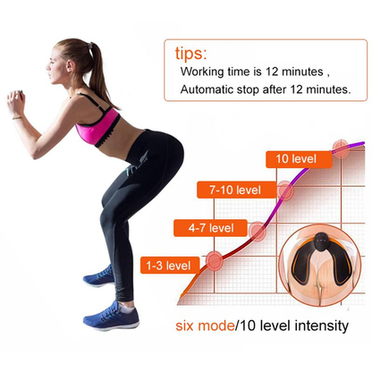 Ergonomic buttock muscle stimulator for comfort