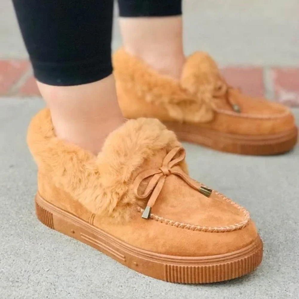 Soft fleece lined cotton shoes for women