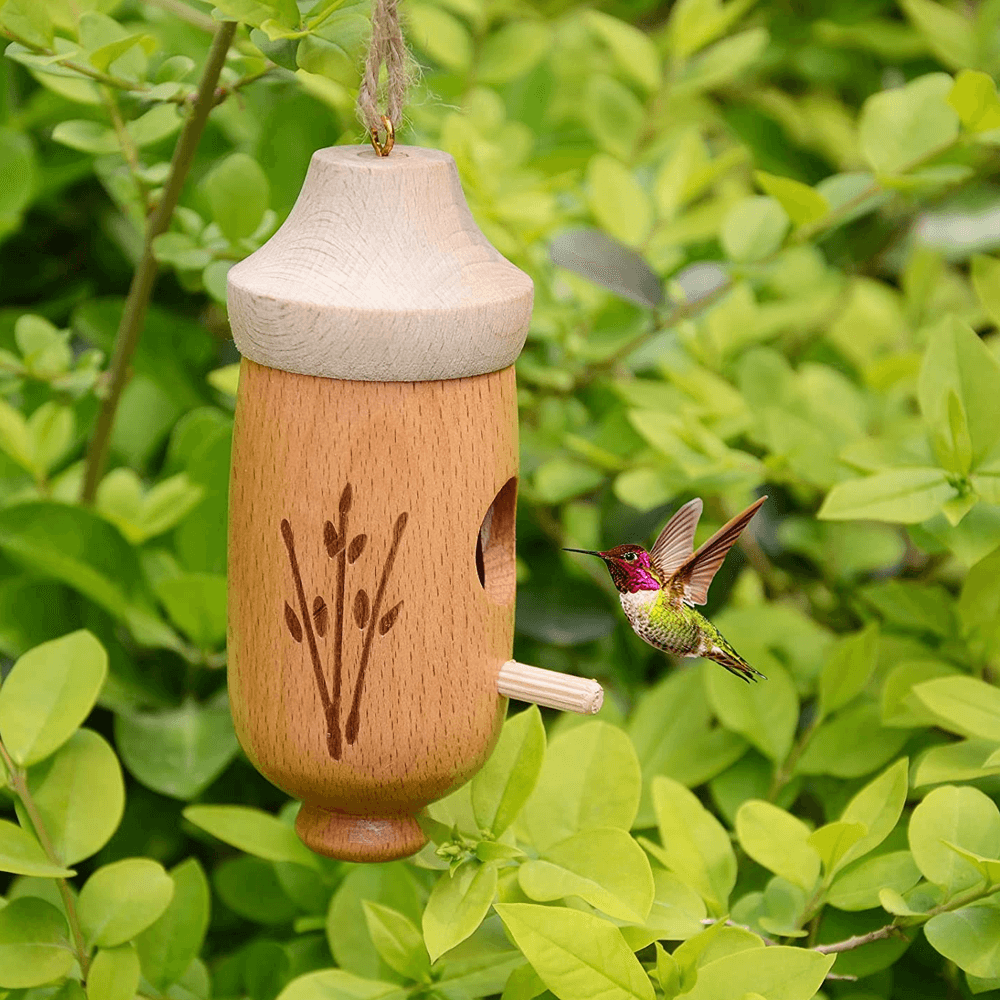Wooden Hummingbird House - Gift for Nature Lovers