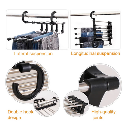 5 Layered Multi-Functional Pant Hanger black