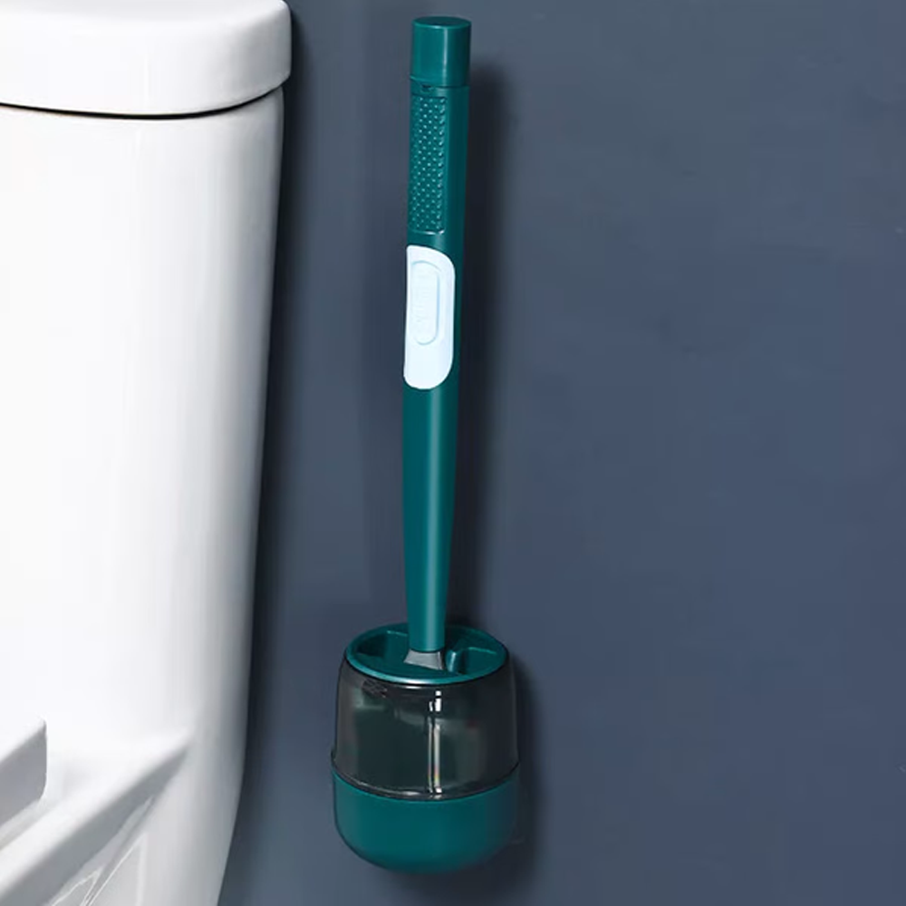 Household Punch-Free Wall Hanging Long Handle Silicone Toilet Brush 6