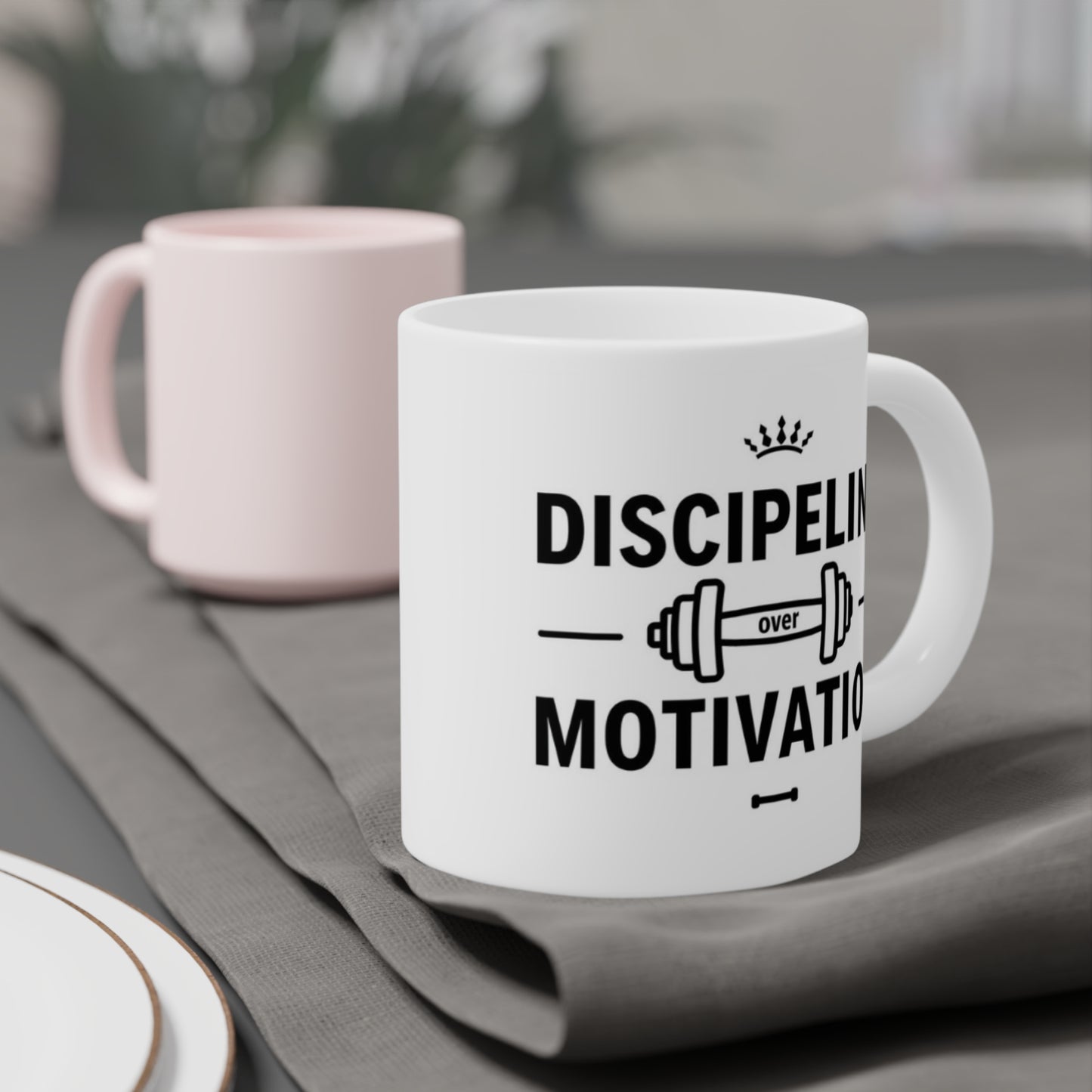 Discipline Over Motivation Coffee Mug — Fitness Motivational Gym Gift