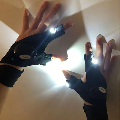LED Flashlight Waterproof Gloves  Practical Durable Fingerless Gloves 2