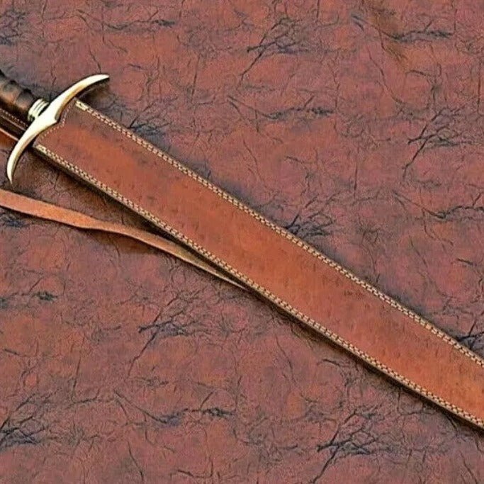 Handmade Damascus Steel Viking Sword with roase handlejpeg