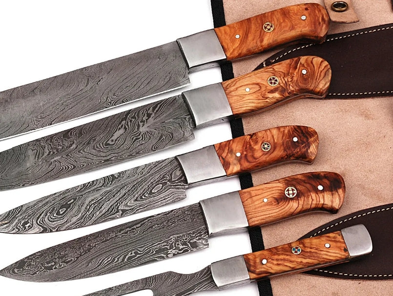Professional Kitchen Knives Sets Damascus steel Knife sets of 5 PCs