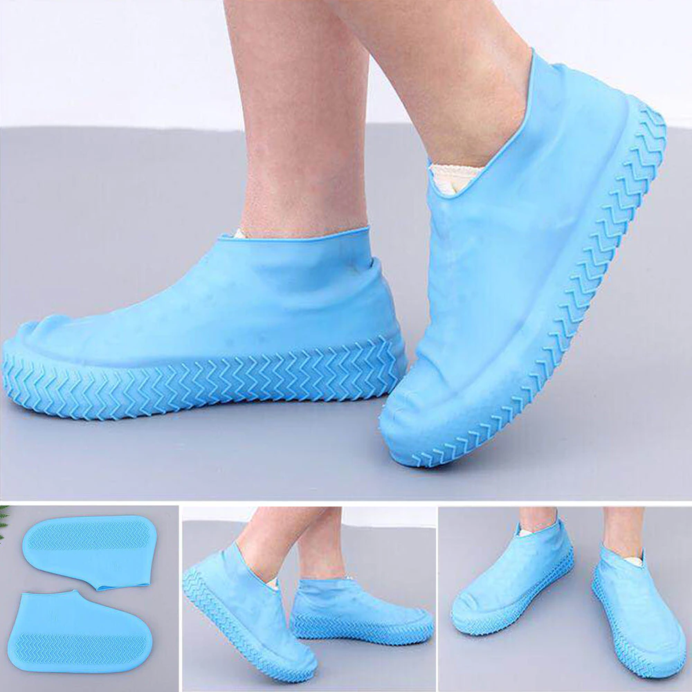 Reusable Non-Slip Shoe Covers Blue