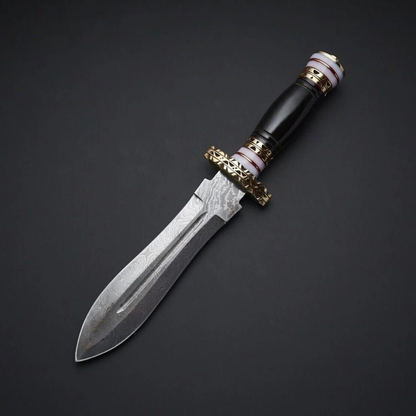 Damascus Steel Beautiful Handmade Dagger Knife With Leather Sheath  Best GIFT2.jpg