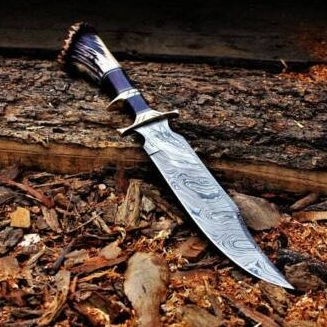 Stag crown Forged Knife  Damascus Knife  GIFT For Menjpg