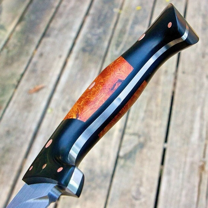 Handmade Carbon Steel Drop Point Knife High Polish Wood Handle buyjpg